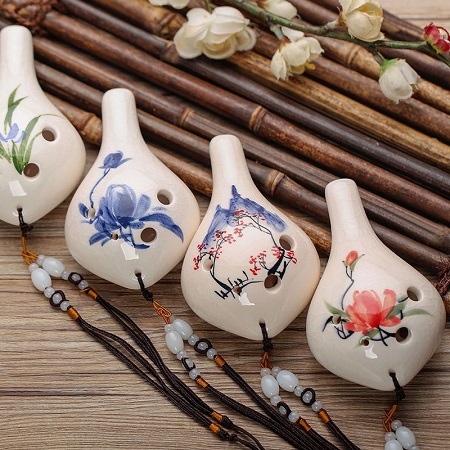 4 ceramic ocarinas